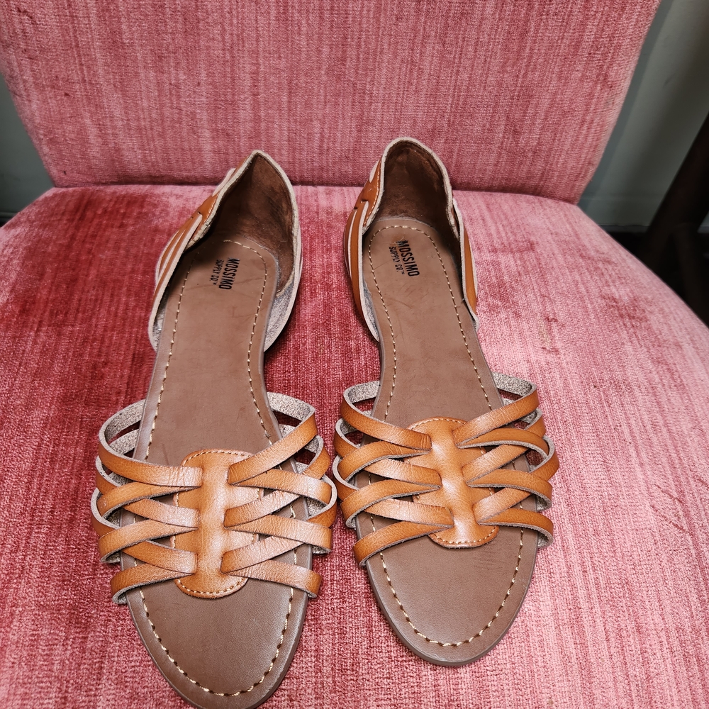 Massimo Dutti Women's Tan Leather Sandals